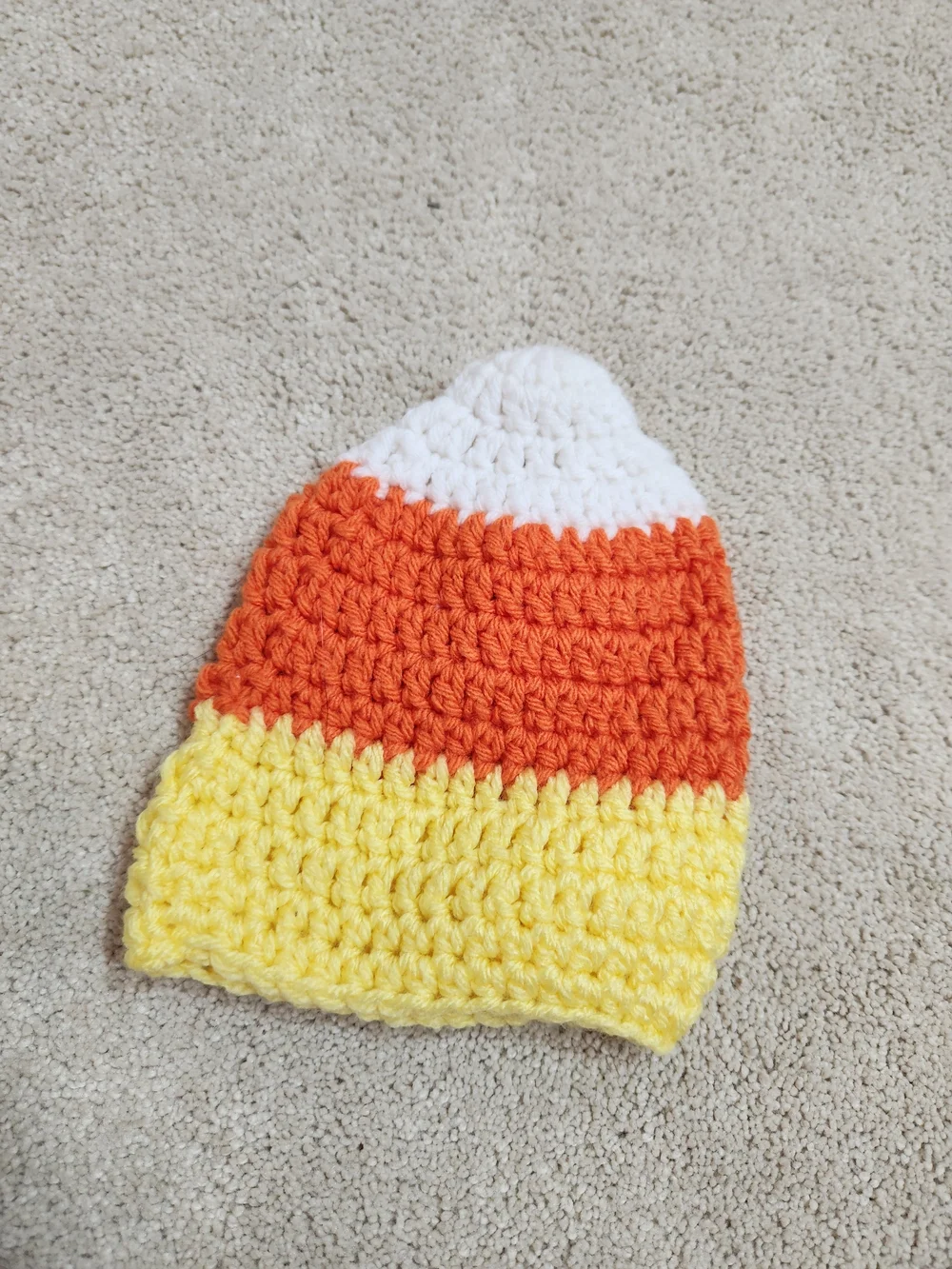 Handmade Baby Candy Corn Halloween Fall Hat - Newborn, 0-3 Months